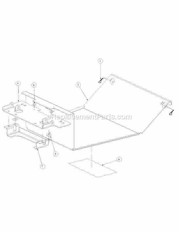 Floor Panel Assembly Diagram and Parts List for M54-KW 53AB5DBW150-23-HP Cub Cadet Lawn Tractor